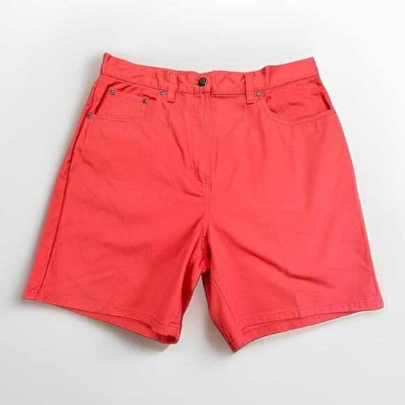 L.L. Bean Pants - L.L. Bean Women's Shorts Size 14 Regular Coral Red Cotton Twill Chino Flat Front